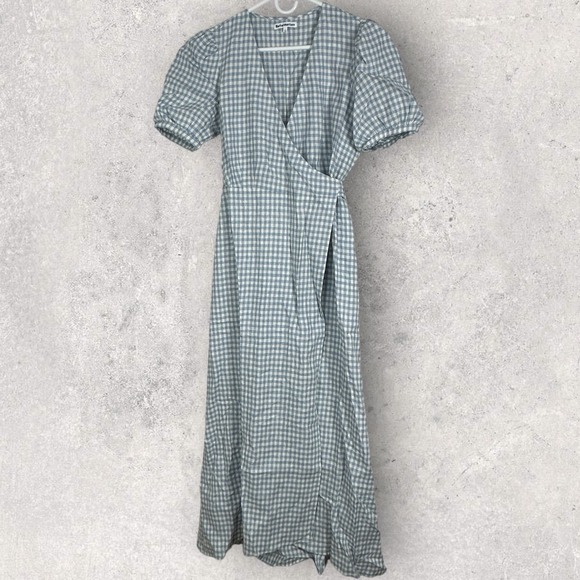 Reformation 100% Linen Weiss Dress Womens Size Large $278 USD NEW Wrap Maxi Boho - Picture 15 of 16